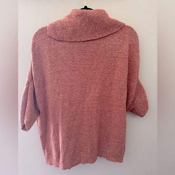Casual Cottage CABI Red Marled Oversized Split-Collar Turtleneck Knit Sweater M - Picture 3 of 7
